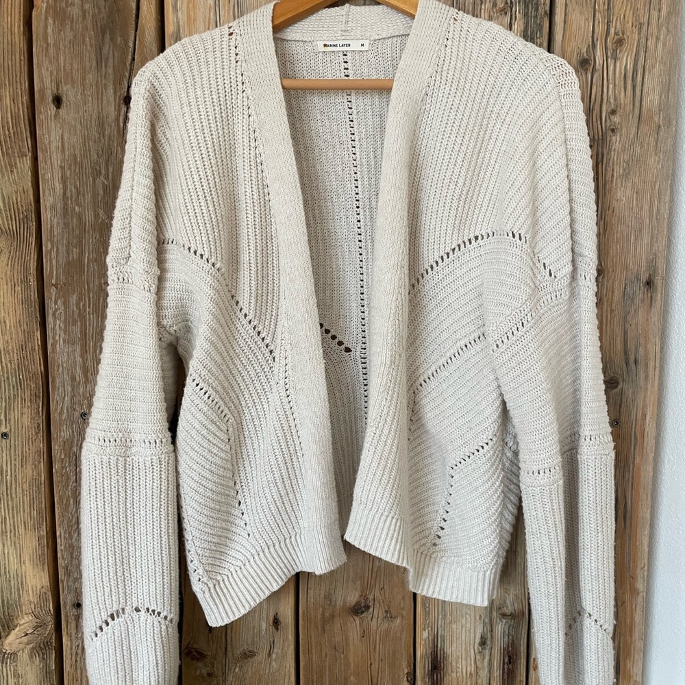 Women's Cream Sweater Cardigan